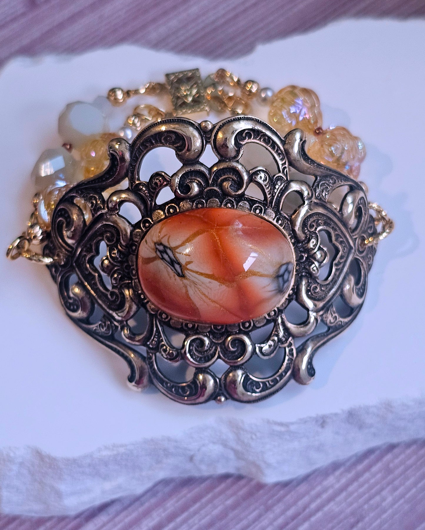Vintage Bracelet w/Handmde Center Piece