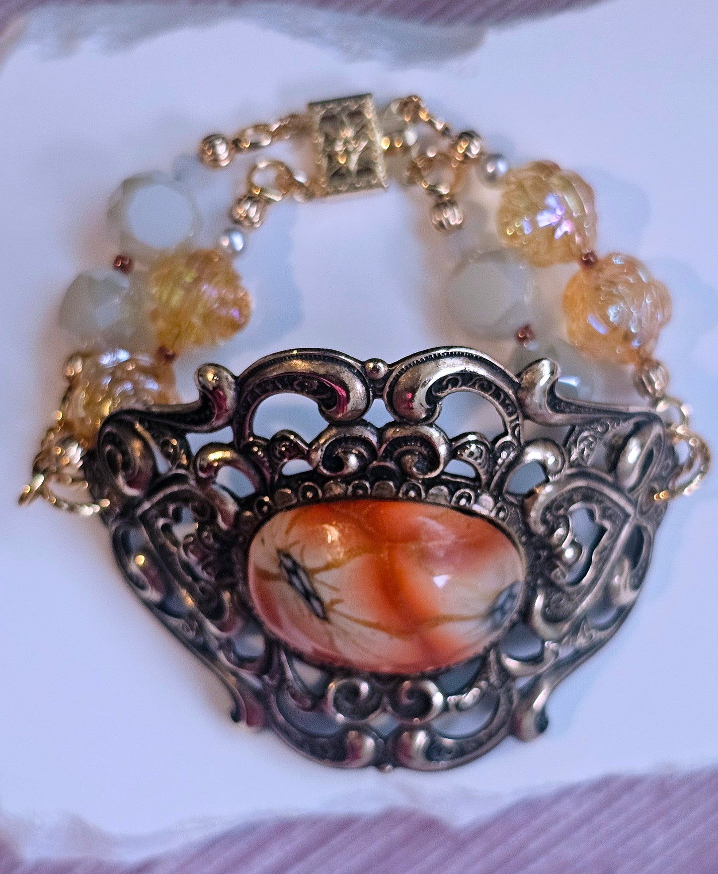 Vintage Bracelet w/Handmde Center Piece
