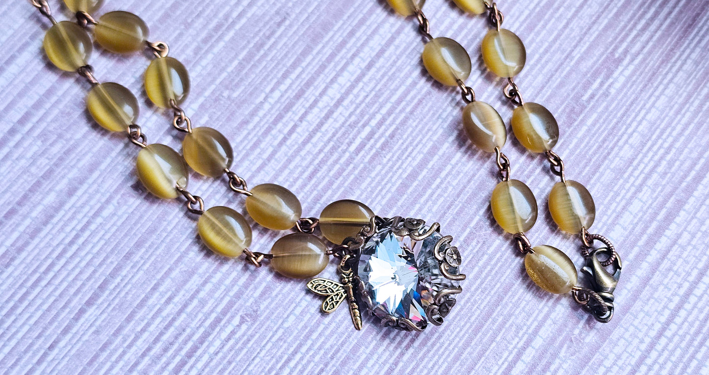 Golden Glow Swarovski Crystal Pendant Necklace