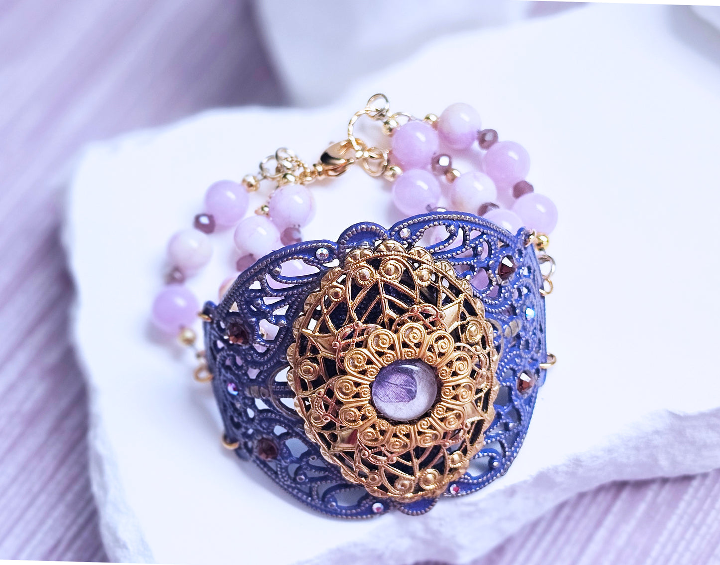 Vintage Majestic Amethyst Lace Bracelet