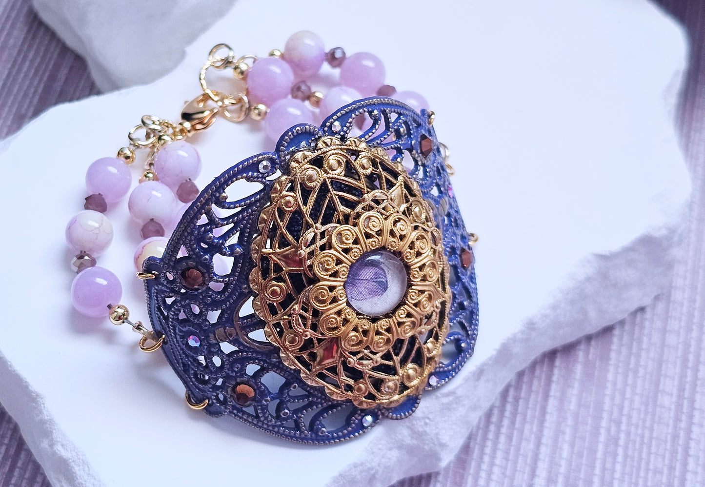 Vintage Majestic Amethyst Lace Bracelet