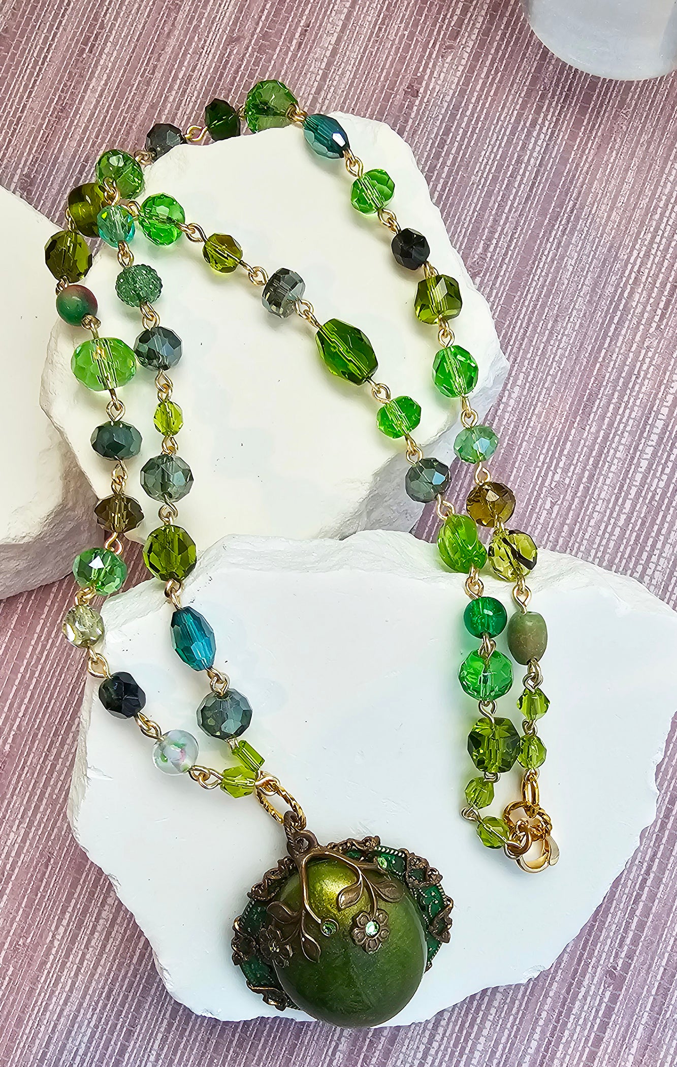 Emerald Enchantment Beaded Necklace