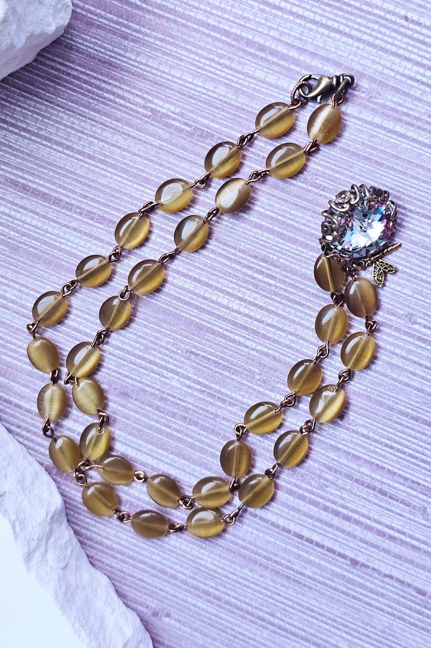 Golden Glow Swarovski Crystal Pendant Necklace
