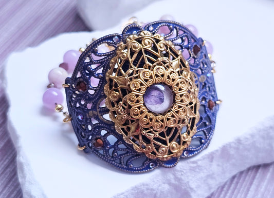 Vintage Majestic Amethyst Lace Bracelet