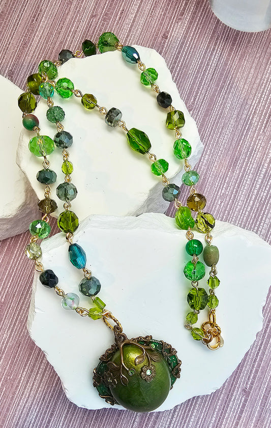 Emerald Enchantment Beaded Necklace